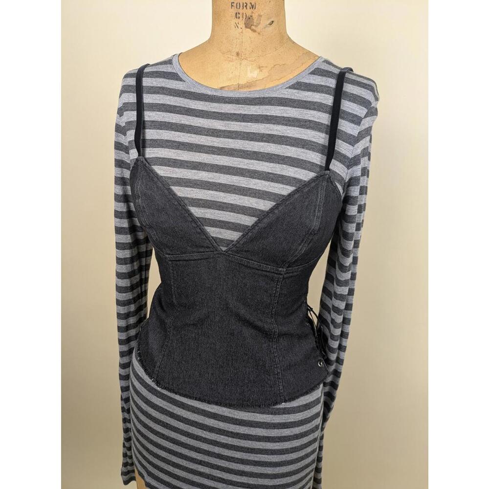 1990's/Y2K Armani denim corset top